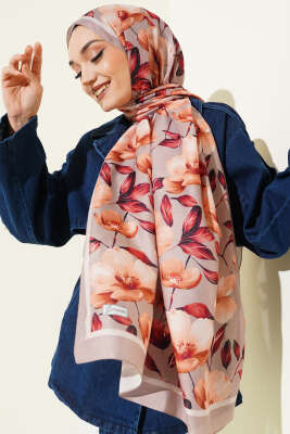 Vintage Flowers Şal Bej - Başörtüsü