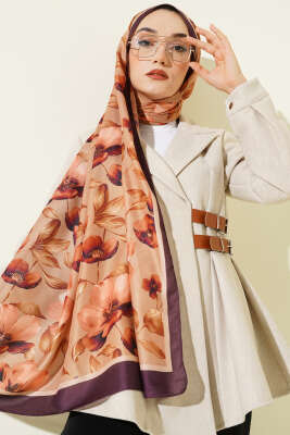 Vintage Flowers Şal Camel - Başörtüsü