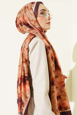 Vintage Flowers Şal Camel - Başörtüsü