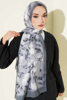 Vintage Flowers Şal Gri 