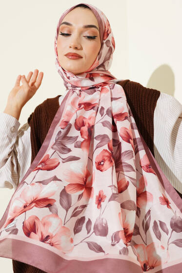 Vintage Flowers Şal Gül Kurusu - Başörtüsü