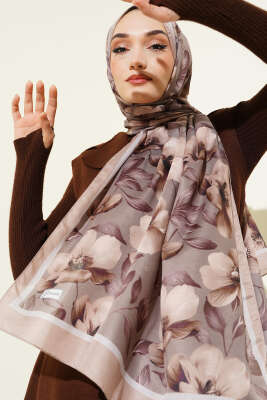 Vintage Flowers Şal Kum Bej - Başörtüsü