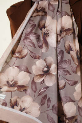 Vintage Flowers Şal Kum Bej - Başörtüsü