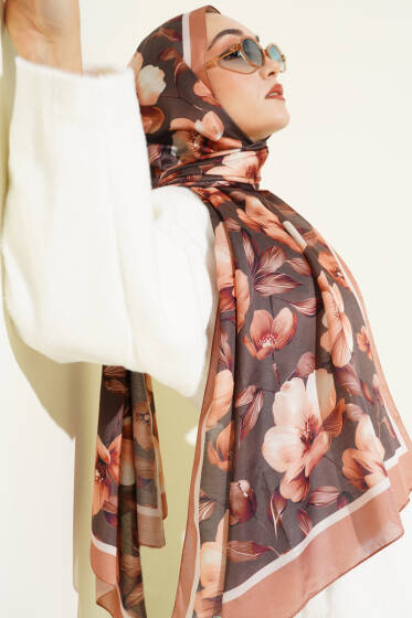 Vintage Flowers Şal Latte - Başörtüsü