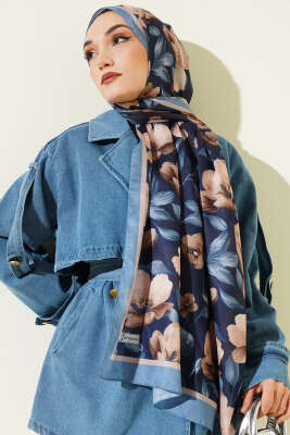 Vintage Flowers Şal Soft Mavi 