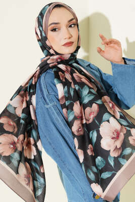 Vintage Flowers Şal Vizon - VERTU (NYD TEKSTİL)