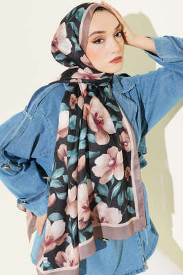 Vintage Flowers Şal Vizon - Başörtüsü