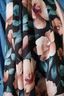 Vintage Flowers Şal Vizon - Başörtüsü