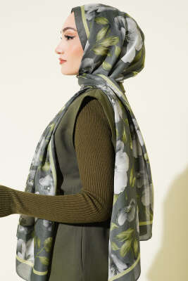 Vintage Flowers Şal Zümrüt - Başörtüsü