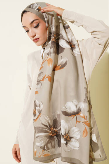 Vintage Rose Desen Şal Taş-11 - Başörtüsü