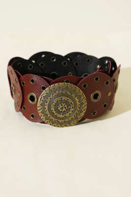 Vintage Tarzı Kemer Bordo 