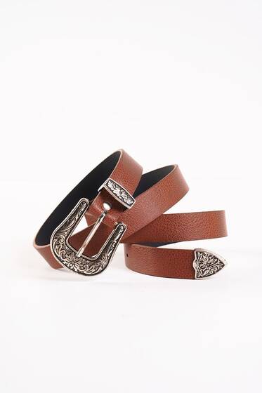 Vintage Tokalı Kemer Taba - Deri Kemer