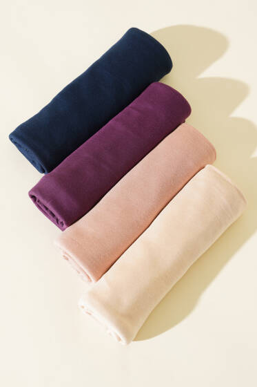 Viskon 4'lü Şal Seti Asorti 7 - Düz Şal Seti