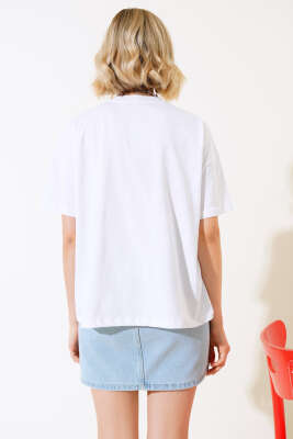 Vogue Baskılı T-shirt Beyaz - Kadın Giyim Modelleri