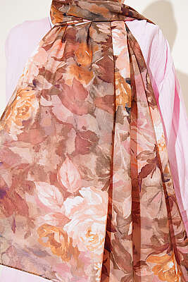 Watercolor Flower Desen Şal Haki - Başörtüsü