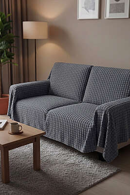 Welsoft Kumaş Koltuk Örtüsü Füme 