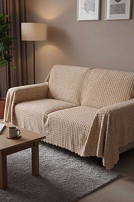 Welsoft Kumaş Koltuk Örtüsü Latte 