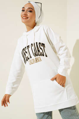West Coast Baskılı Tunik Beyaz 