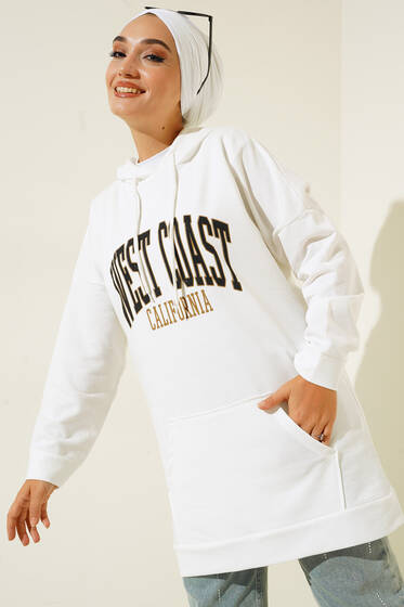 West Coast Baskılı Tunik Beyaz - Tunik