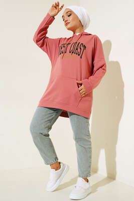 West Coast Baskılı Tunik Gül Kurusu 