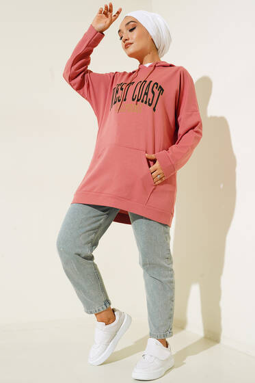 West Coast Baskılı Tunik Gül Kurusu - Tunik