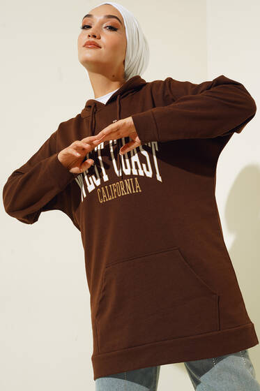 West Coast Baskılı Tunik Kahve - Tunik