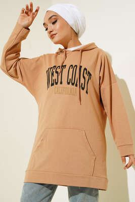 West Coast Baskılı Tunik Latte 