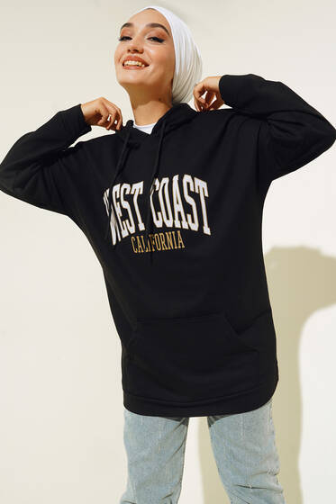 West Coast Baskılı Tunik Siyah - Tunik