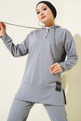 What Ever Armalı Kapüşonlu İkili Takım Gri - İkili Takım