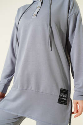 What Ever Armalı Kapüşonlu İkili Takım Gri - İkili Takım