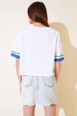 Wonder Baskılı T-Shirt Beyaz - Kadın Giyim Modelleri