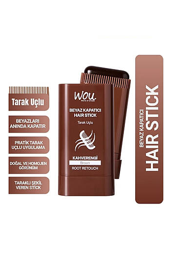 Wou Beyaz Kapatıcı Tarak Uçlu Hair Stick 15 Gr Kahverengi - Saç Aksesuarları