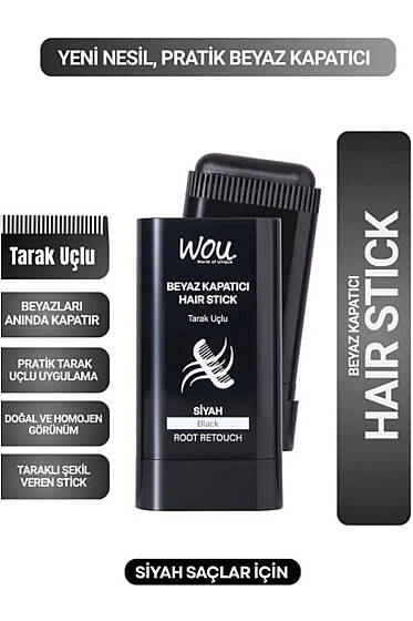 Wou Beyaz Kapatıcı Tarak Uçlu Hair Stick 15 Gr Siyah - Saç Aksesuarları