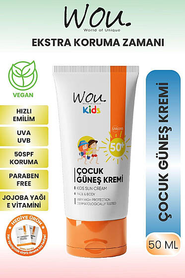 Wou Çocuk Güneş Kremi 50 ml - Güneş Kremi