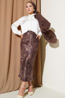 Yaka Bağlamalı Saten Gömlek Beyaz - Yılın Fırsatı