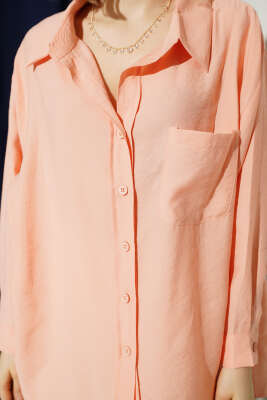 Yaka Cepli Oversize Gömlek Yavru Ağzı - Gömlek