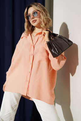 Yaka Cepli Oversize Gömlek Yavru Ağzı - Gömlek