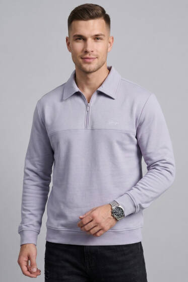 Yaka Change Yazılı Erkek Sweatshirt Gri - Yılın Fırsatı