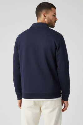 Yaka Change Yazılı Erkek Sweatshirt Lacivert - Erkek Sweatshirt