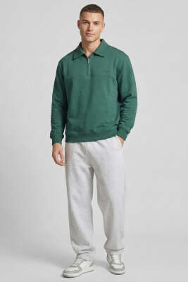 Yaka Change Yazılı Erkek Sweatshirt Nefti - Erkek Sweatshirt