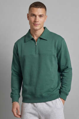 Yaka Change Yazılı Erkek Sweatshirt Nefti 