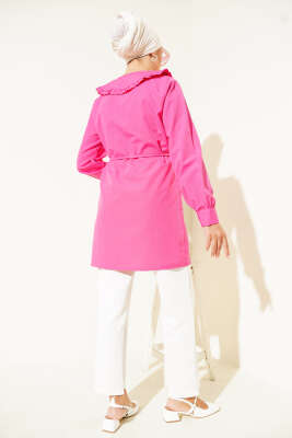 Yaka Fırfırlı Fiyonklu Tunik Fusya - 300-500 TL Ürünler