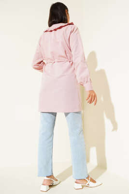 Yaka Fırfırlı Fiyonklu Tunik Pudra - 300-500 TL Ürünler