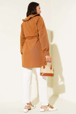 Yaka Fırfırlı Fiyonklu Tunik Taba - 300-500 TL Ürünler