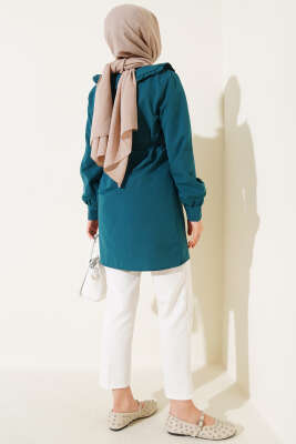 Yaka Fırfırlı Fiyonklu Tunik Zümrüt - 300-500 TL Ürünler
