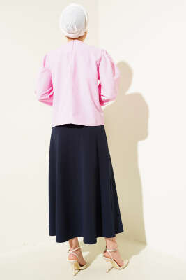 Yaka Fiyonk Aksesuarlı Bluz Pembe - 300-500 TL Ürünler
