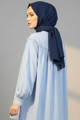 Yaka Fiyonklu Salaş Gömlek Bebe Mavi - Gömlek