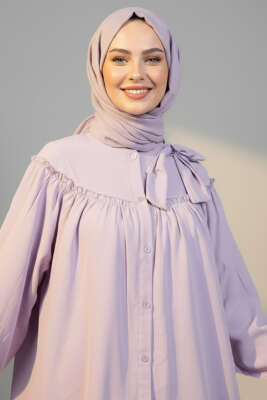 Yaka Fiyonklu Salaş Gömlek Lila - Gömlek