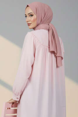 Yaka Fiyonklu Salaş Gömlek Pembe - Gömlek