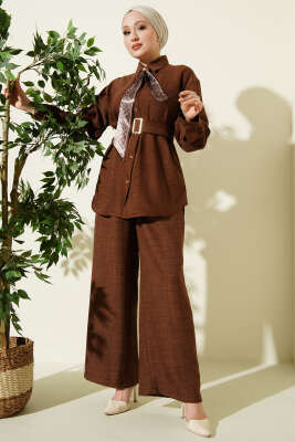 Yaka Fularlı Kuşaklı Salaş İkili Takım Taba - İkili Takım